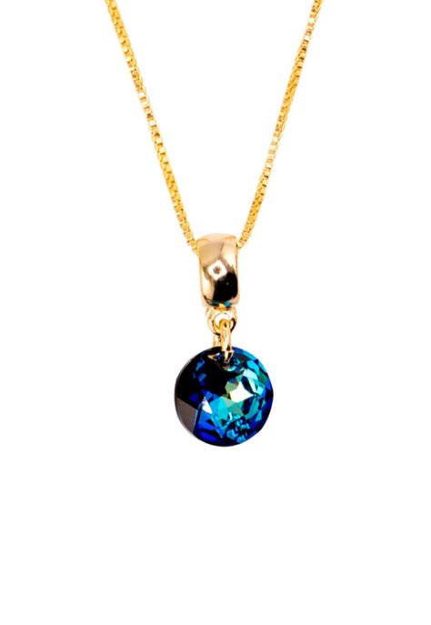 Collar Bali Gold Cristales Genuinos Bermuda Blue-0