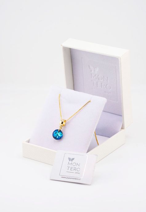 Collar Bali Gold Cristales Genuinos Bermuda Blue-1
