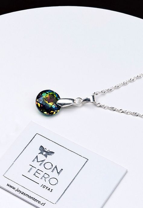 Collar Gracia Cristales Genuinos Vitral Medium -2