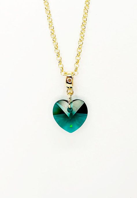 Collar Gran Romance Gold Cristal Genuino Emerald-3