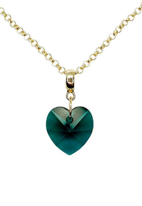 Collar Gran Romance Gold Cristal Genuino Emerald-0