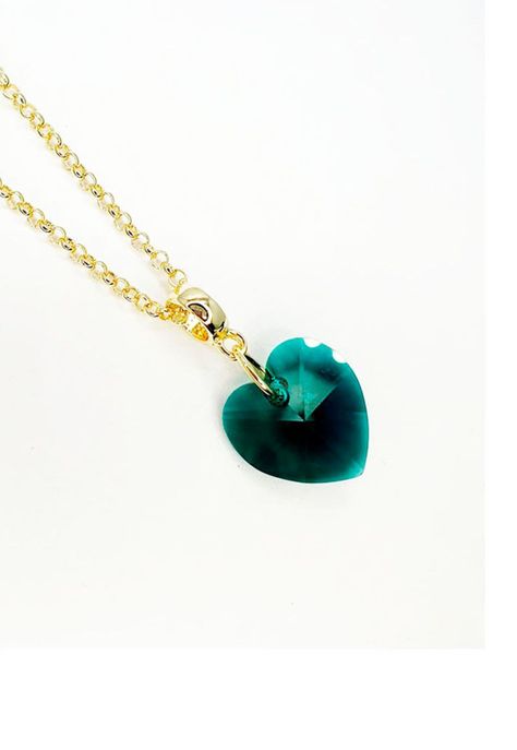 Collar Gran Romance Gold Cristal Genuino Emerald-1