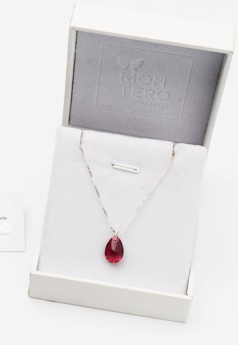 Collar Gota de Luz Cristales Genuinos Scarlet -2