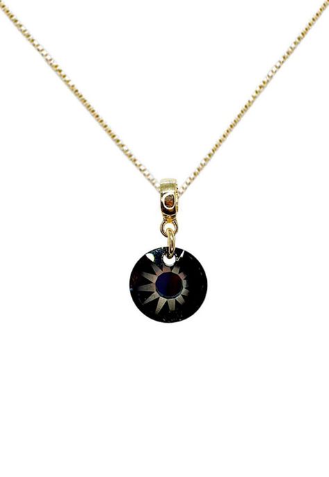 Collar Elisa Gold Cristal Genuino Silver Night-0