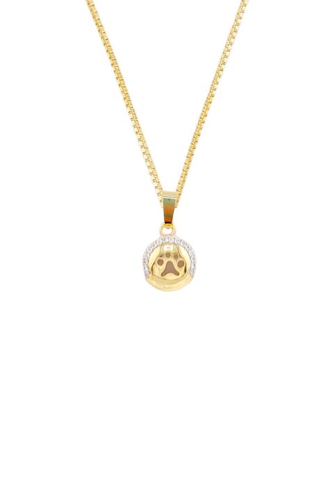 Collar Patita Microcircon Baño de Oro 24k-0