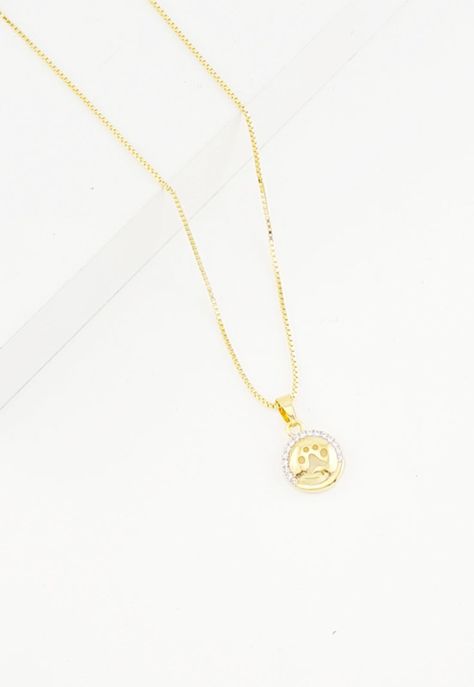 Collar Patita Microcircon Baño de Oro 24k-1
