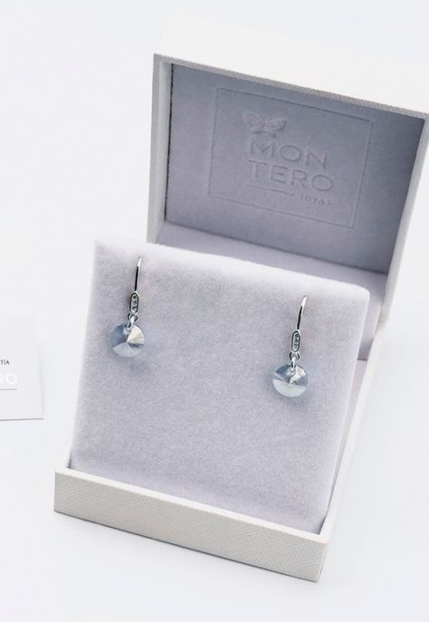 Aros Punto de Luz Circon Cristales Genuinos Blue Shade.-2