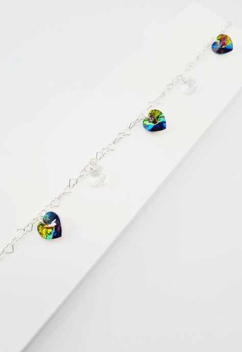 Pulsera Romance Plata italiana 925 Cristales Genuinos Vitral Medium-2