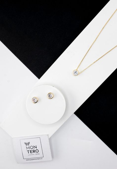 Conjunto Luciana Gold Con Circon Blanco-1