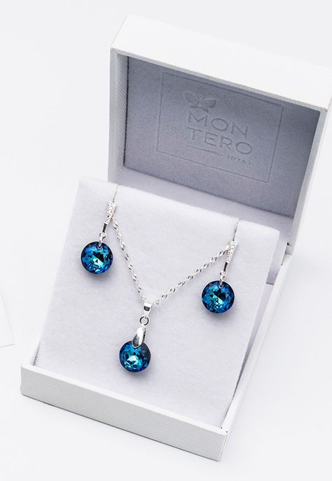 Conjunto Gracia Cristales Genuinos Bermuda Blue-2