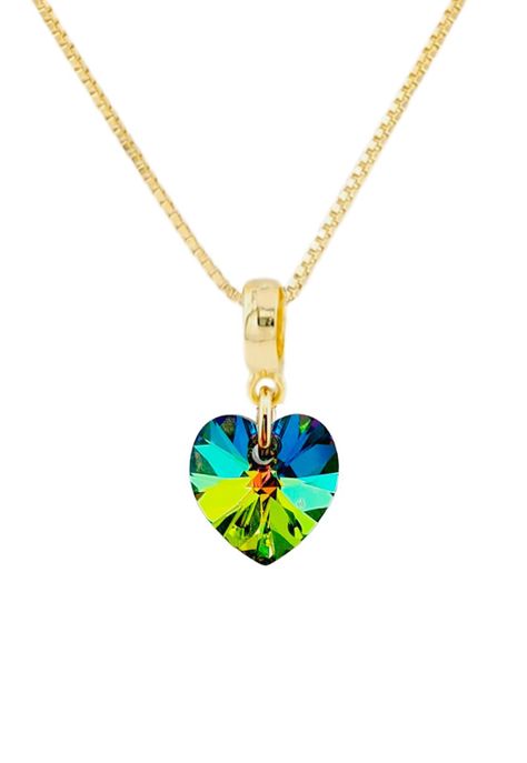 Collar Romance Gold Cristales Genuinos Vitral Medium-0