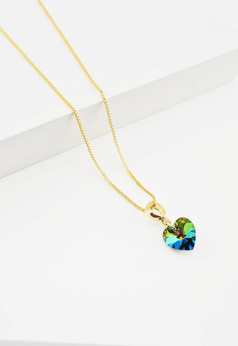 Collar Romance Gold Cristales Genuinos Vitral Medium-1