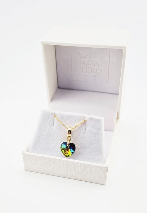 Collar Romance Gold Cristales Genuinos Vitral Medium-2