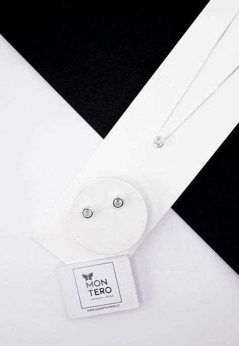 Conjunto Luciana Silver  Baño de Oro Blanco y Circon Blanco-1