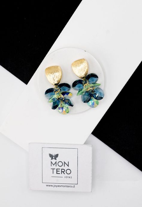 Aros Paula Gold Baño de Oro y Cristales Mont Blend-1