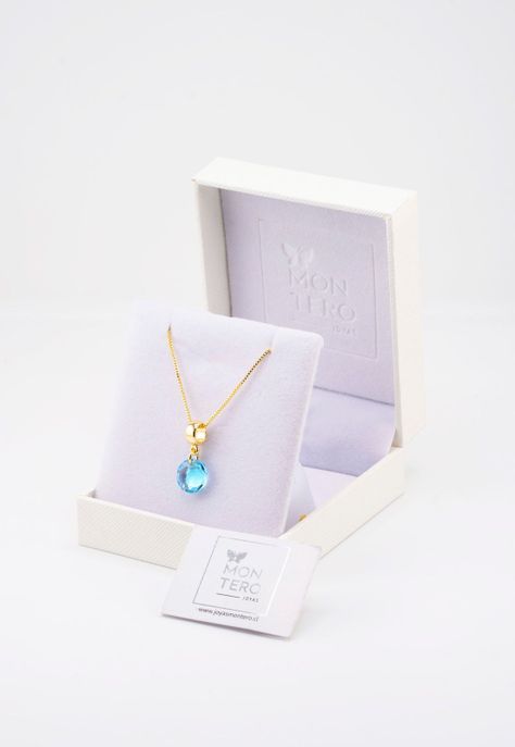 Collar Bali Gold Cristal Genuino Aquamarine-1