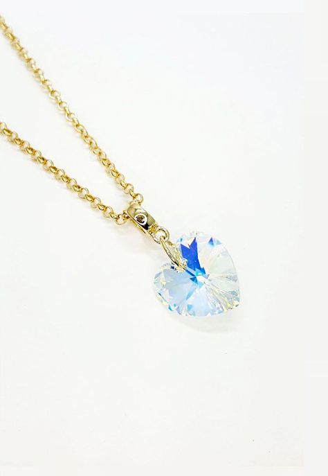 Collar Gran Romance Gold Cristal Genuino Aurora Boreal-2