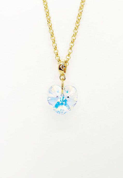 Collar Gran Romance Gold Cristal Genuino Aurora Boreal-3