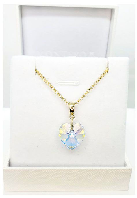Collar Gran Romance Gold Cristal Genuino Aurora Boreal-1