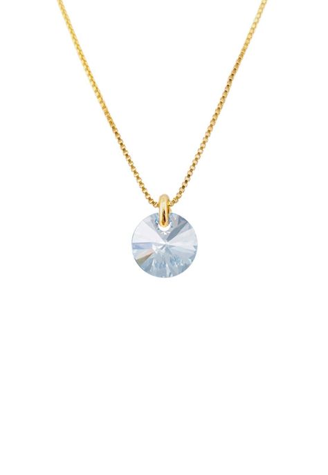Collar Punto de Luz Gold Cristales Genuinos Blue Shade -0