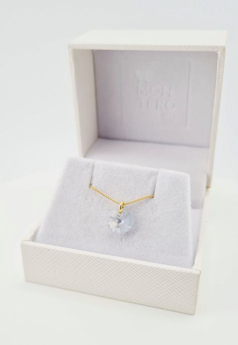 Collar Punto de Luz Gold Cristales Genuinos Blue Shade -2