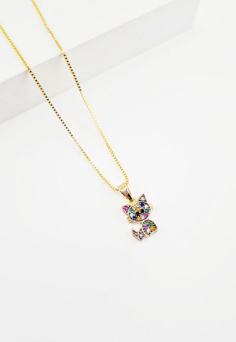 Collar Cat Microcircones Baño de Oro 24K.-1