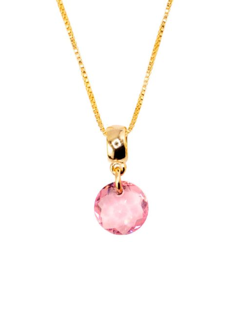 Collar Bali Gold Cristal Genuino Light Rose Shimmer-0