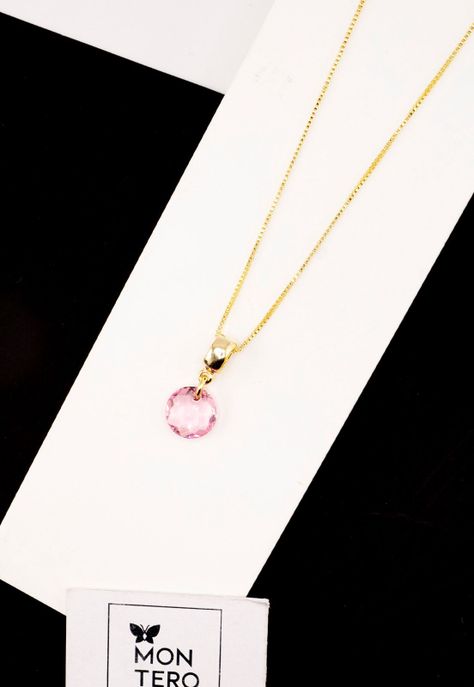 Collar Bali Gold Cristal Genuino Light Rose Shimmer-1