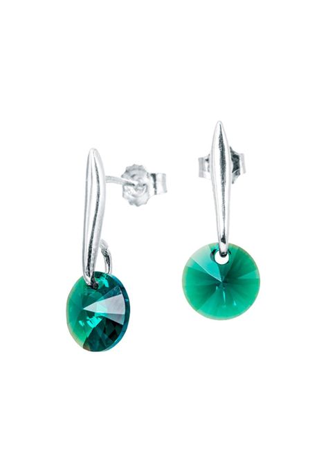 Aros Punto De Luz Cristales Genuinos Emerald Shimmer-0