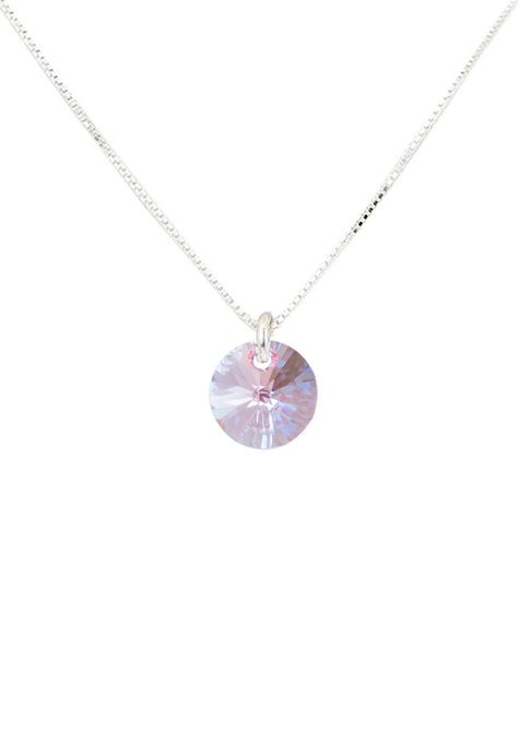 Collar Punto de Luz Cristales Genuinos Light Rose -0
