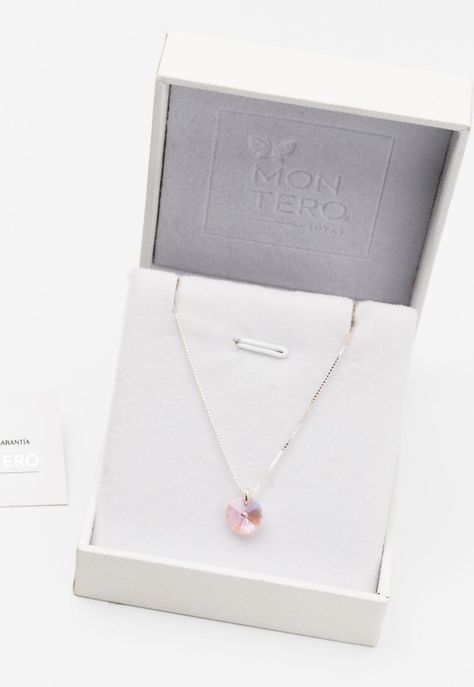 Collar Punto de Luz Cristales Genuinos Light Rose -2