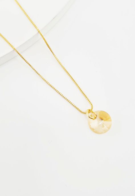 Collar Punto de Luz Gold Cristales Genuinos Golden Shadow-3