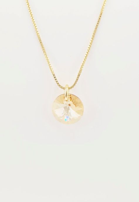 Collar Punto de Luz Gold Cristales Genuinos Golden Shadow-2