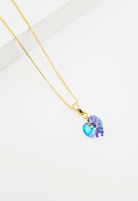 Collar Romance Gold Cristales Genuinos Vitral Light-1