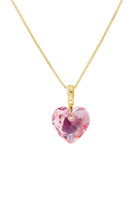 Collar Amor Gold Cristales Genuinos Rose Shimmer.-0