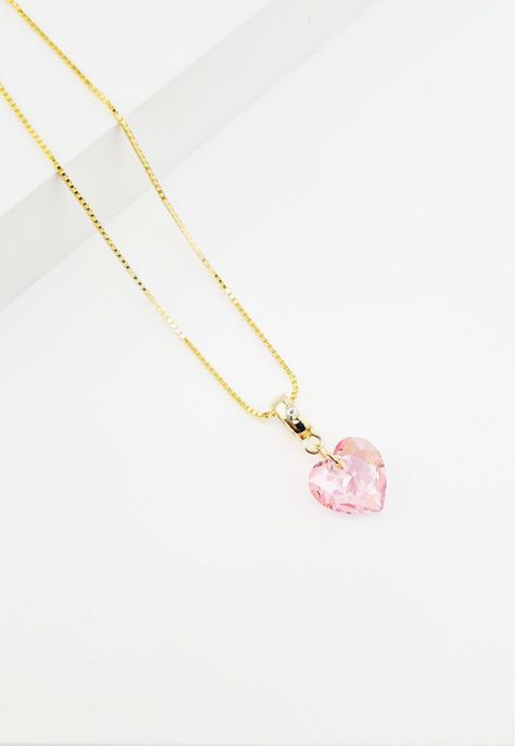Collar Amor Gold Cristales Genuinos Rose Shimmer.-1