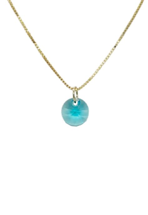 Collar Punto de Luz Gold Cristales Genuinos Turquesa-0
