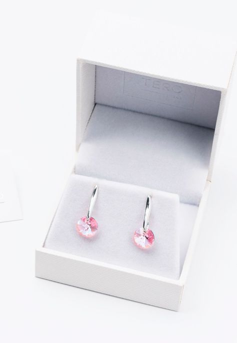 Aros Punto de Luz Cristales Genuinos Rose Shimmer-1
