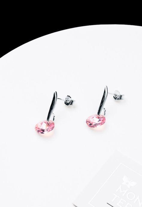 Aros Punto de Luz Cristales Genuinos Rose Shimmer-2