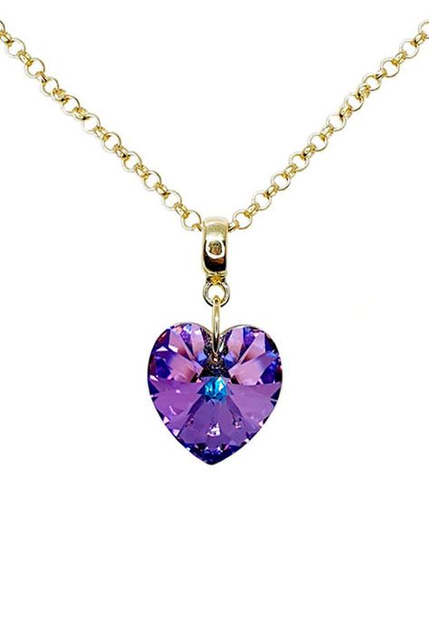Collar Gran Romance Gold Cristal Genuino Vitral Light-0