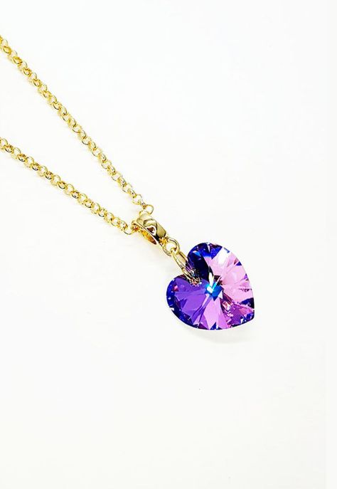 Collar Gran Romance Gold Cristal Genuino Vitral Light-2