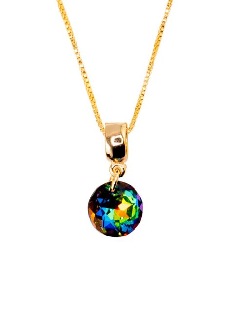 Collar Bali Gold Cristal Genuino Vitral Medium-0