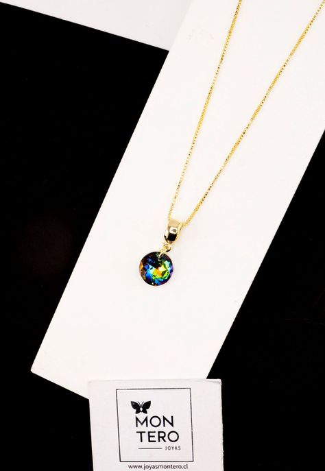 Collar Bali Gold Cristal Genuino Vitral Medium-2