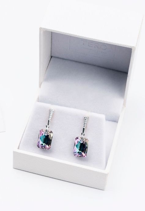 Aros Estefania Cristales Genuinos Vitral Light.-2