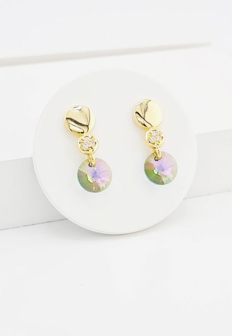 Aros Punto de Luz Gold Cristales Genuinos Paradise Shine.-0