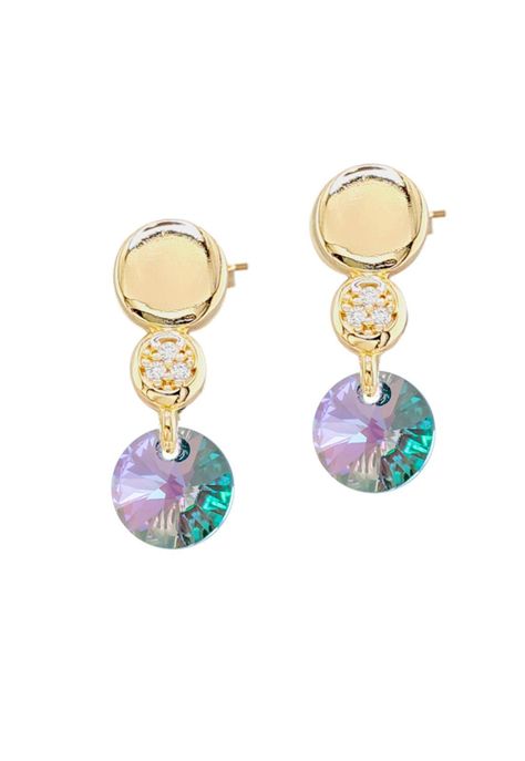 Aros Punto de Luz Gold Cristales Genuinos Paradise Shine.-2