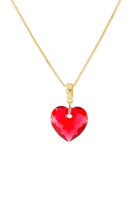 Collar Amor Gold Cristales Genuinos Aurora Boreal.-0