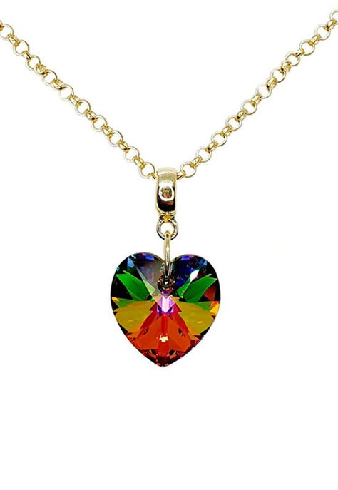 Collar Gran Romance Gold Cristal Genuino Vitral Medium-0
