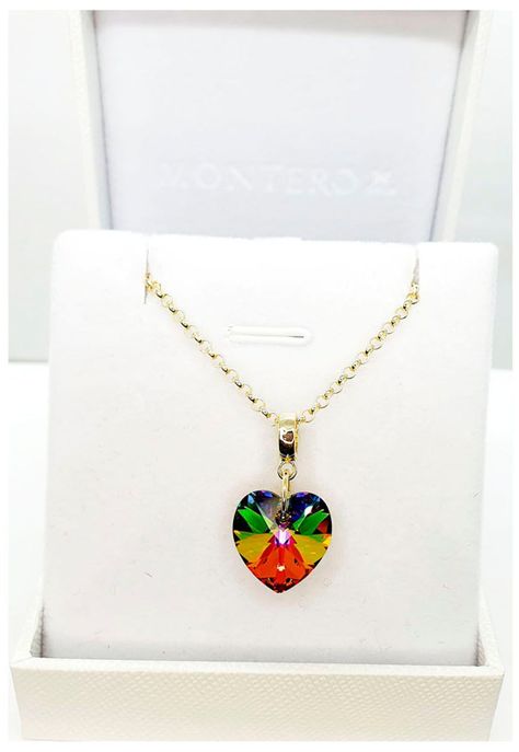 Collar Gran Romance Gold Cristal Genuino Vitral Medium-2