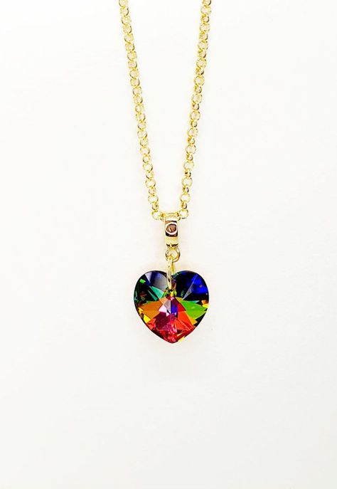Collar Gran Romance Gold Cristal Genuino Vitral Medium-3